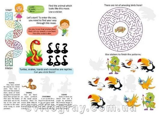 Малятам-дошкільнятам. At the Zoo Sticker Book Стікербук Зоопарк (Талант)